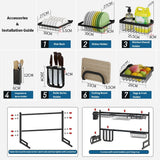 Stainless Steel Dish Rack Over The Sink - 33.5x20.9inch