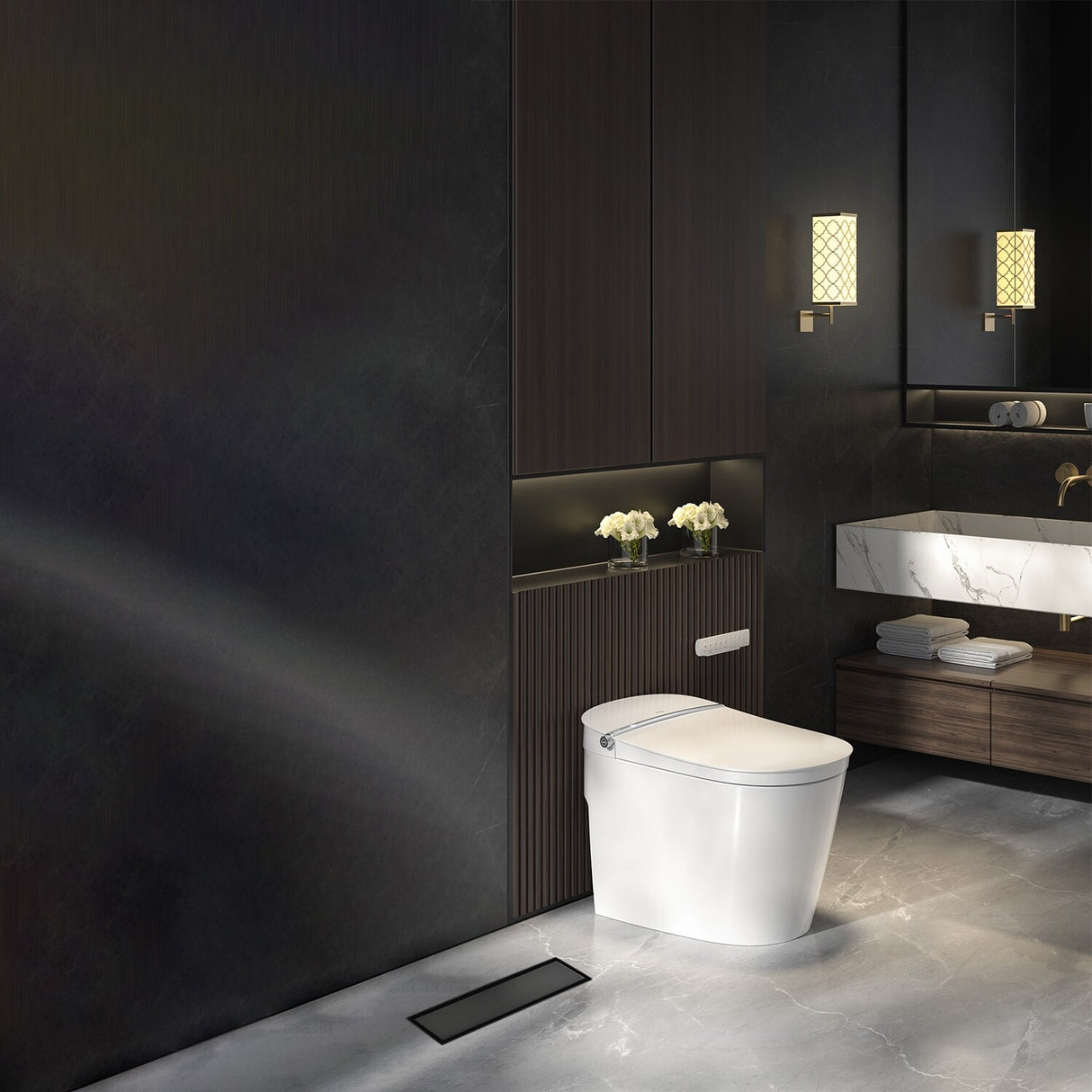 Stainless Steel Linear Shower Drain Matte Black