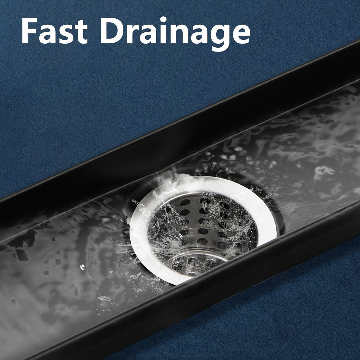 Stainless Steel Linear Shower Drain Matte Black
