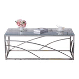 Stainless Steel Rectangular Glass Coffee Table for Living Room
