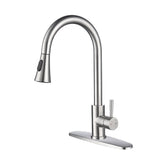 Stainless Steel Single Handle Kitchen Sink Faucet with Pull Down Sprayer
