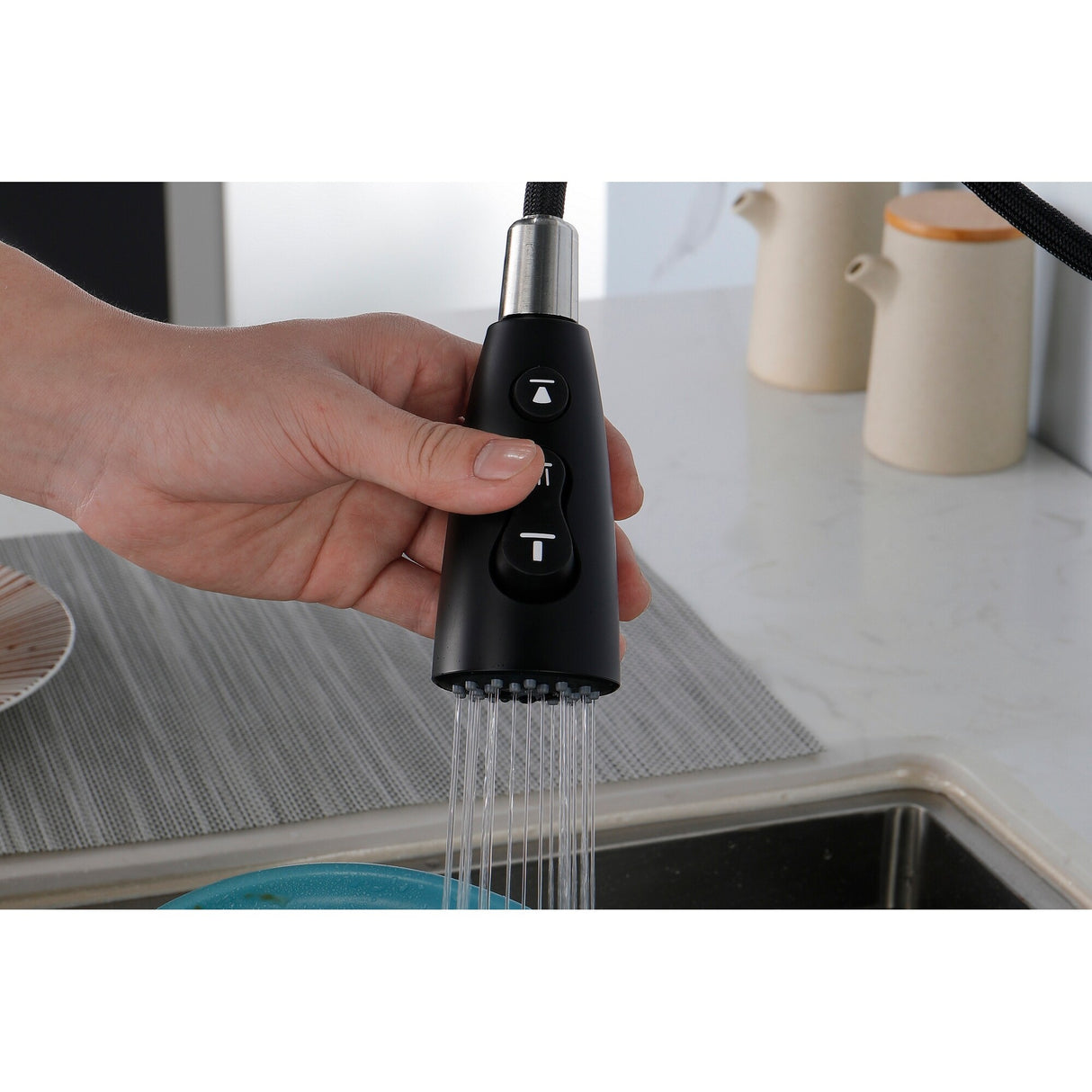 Single Handle Kitchen Sink Faucet with Pull Down Sprayer