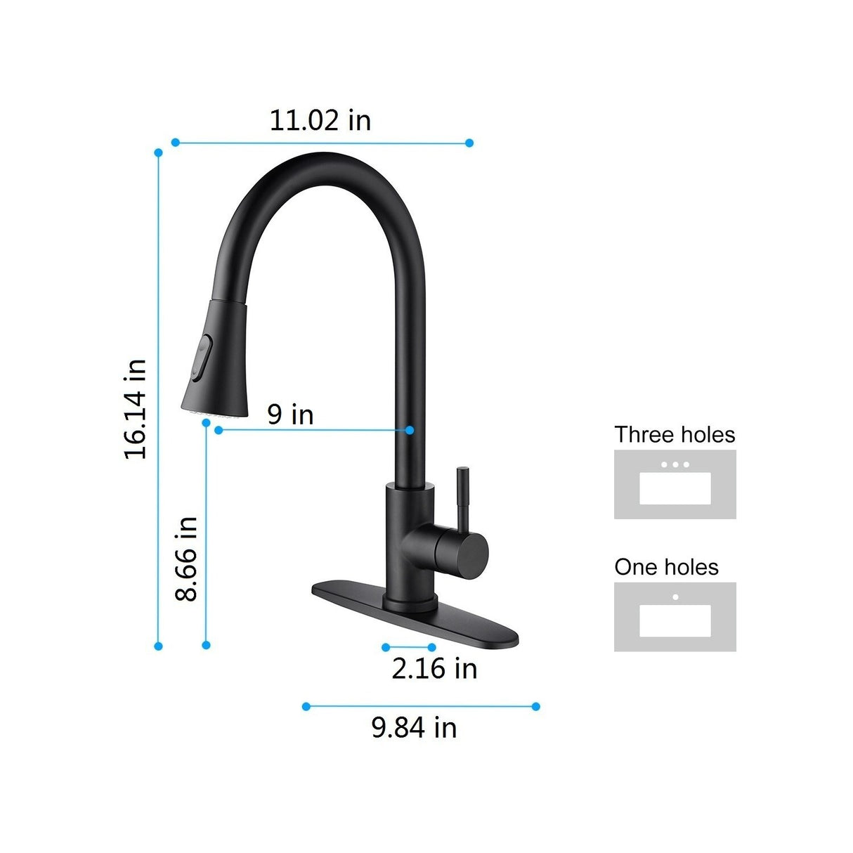 Stainless Steel Single Handle Kitchen Sink Faucet with Pull Down Sprayer