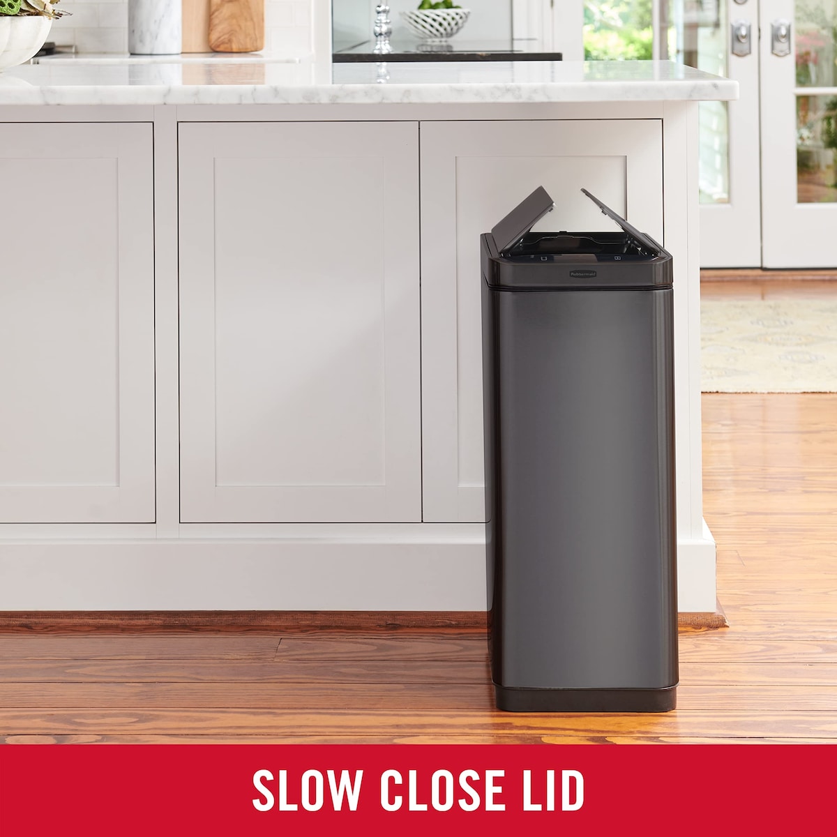 Stainless Steel Slim Sensor Trash Can, 11.8-Gallon, Batteries Included, Charcoal, Wastebasket for Home/Kitchen/Hotel/Lobby