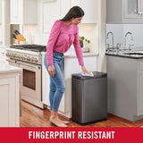 Stainless Steel Slim Sensor Trash Can, 11.8-Gallon, Batteries Included, Charcoal, Wastebasket for Home/Kitchen/Hotel/Lobby
