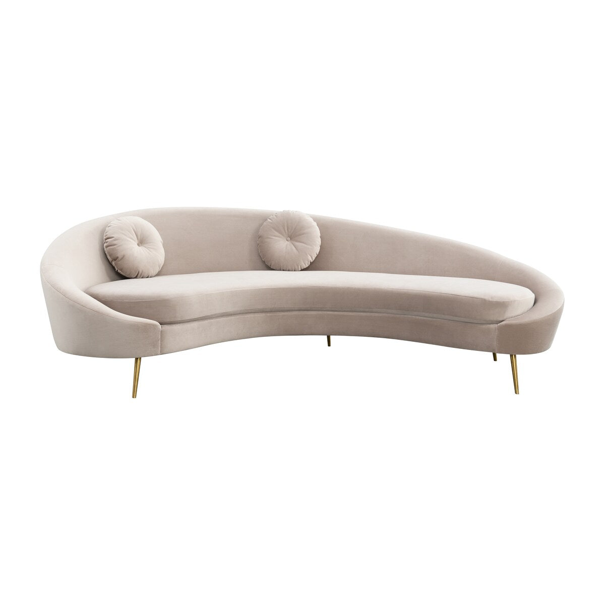 Stainless Steel, 3-seater Curved Lounger, Ivory 34.0"H - 102.0" x 46.0" x 34.0"