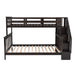 Highly recommended!!!!Stairway Twin-Over-Full Bunk Bed with Storage and Guard Rail for Bedroom