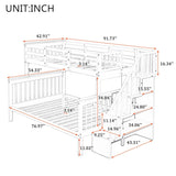 Highly recommended!!!!Stairway Twin-Over-Full Bunk Bed with Storage and Guard Rail for Bedroom