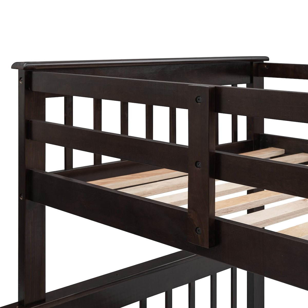 Highly recommended!!!!Stairway Twin-Over-Full Bunk Bed with Storage and Guard Rail for Bedroom