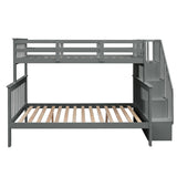 Highly recommended!!!!Stairway Twin-Over-Full Bunk Bed with Storage and Guard Rail for Bedroom