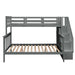 Highly recommended!!!!Stairway Twin-Over-Full Bunk Bed with Storage and Guard Rail for Bedroom