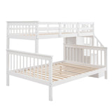 Highly recommended!!!!Stairway Twin-Over-Full Bunk Bed with Storage and Guard Rail for Bedroom