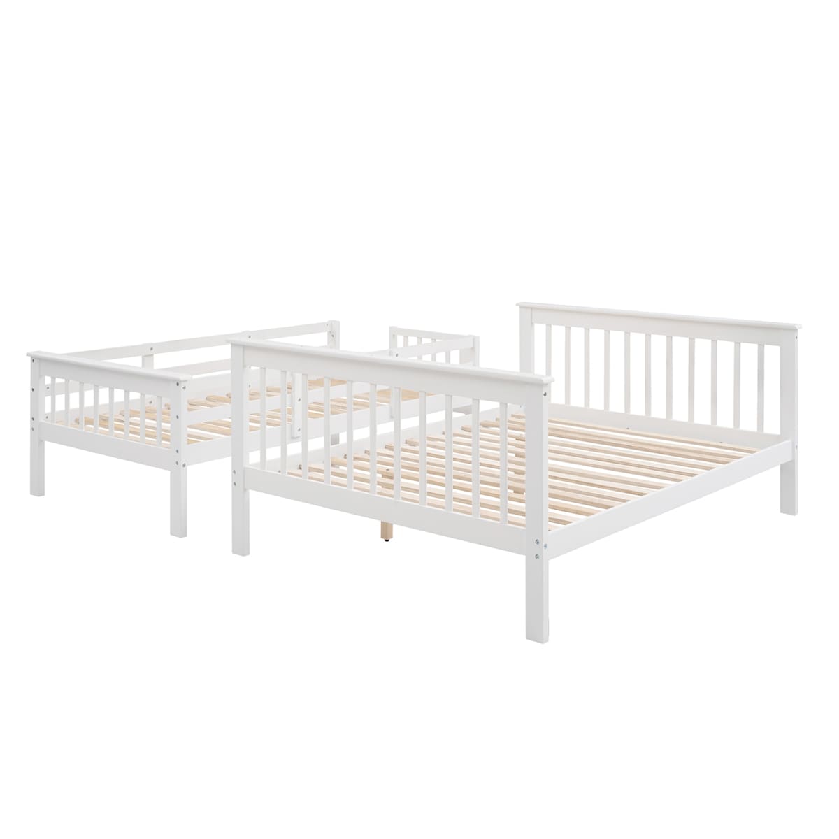 Stairway Wood Bunk Bed with Storage and Guard Rail