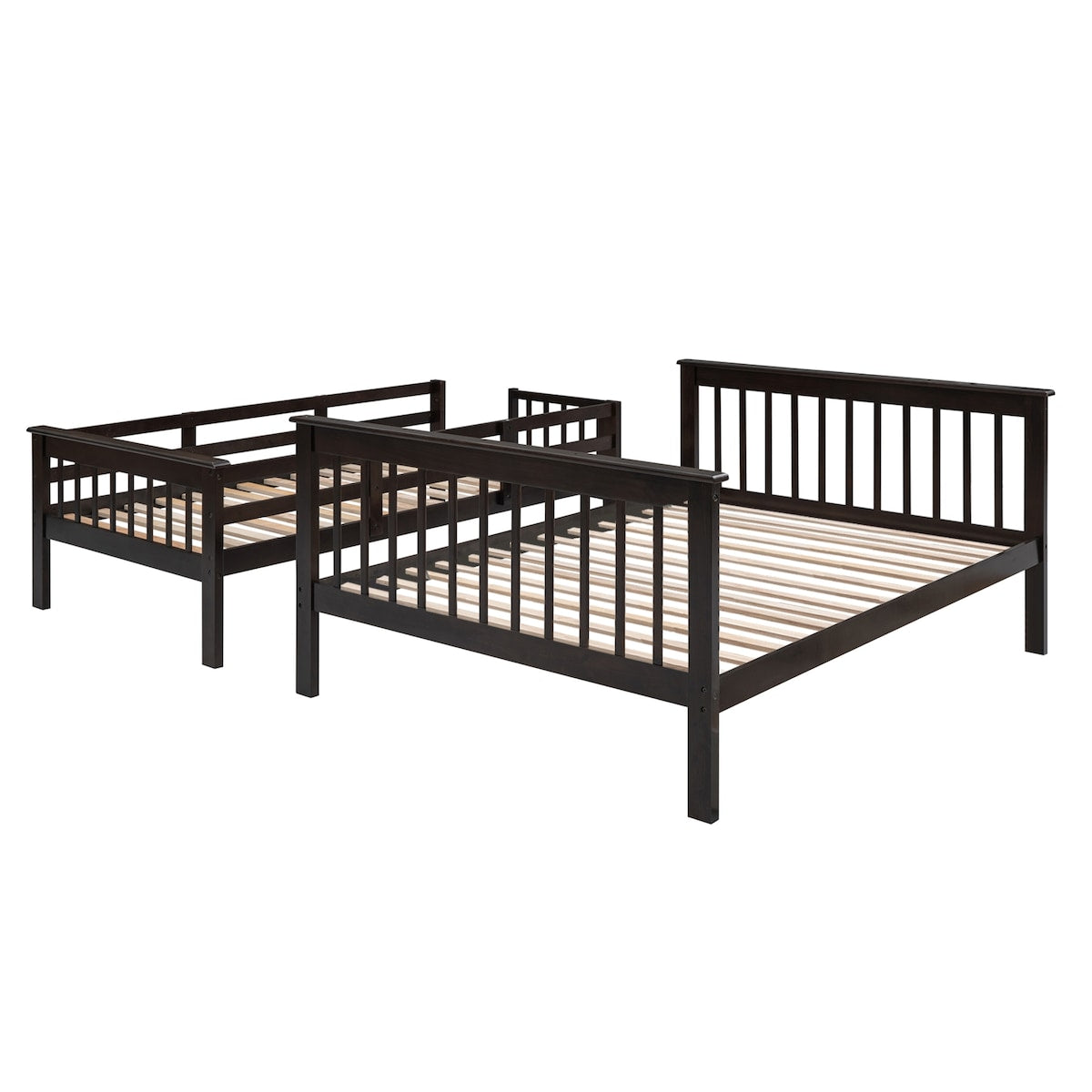 Stairway Wood Bunk Bed with Storage and Guard Rail