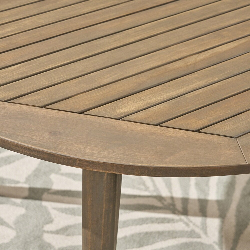 Stamford Outdoor 5 Piece Acacia Wood Dining Set with Straight Legged Dining Table by Christopher Knight Home
