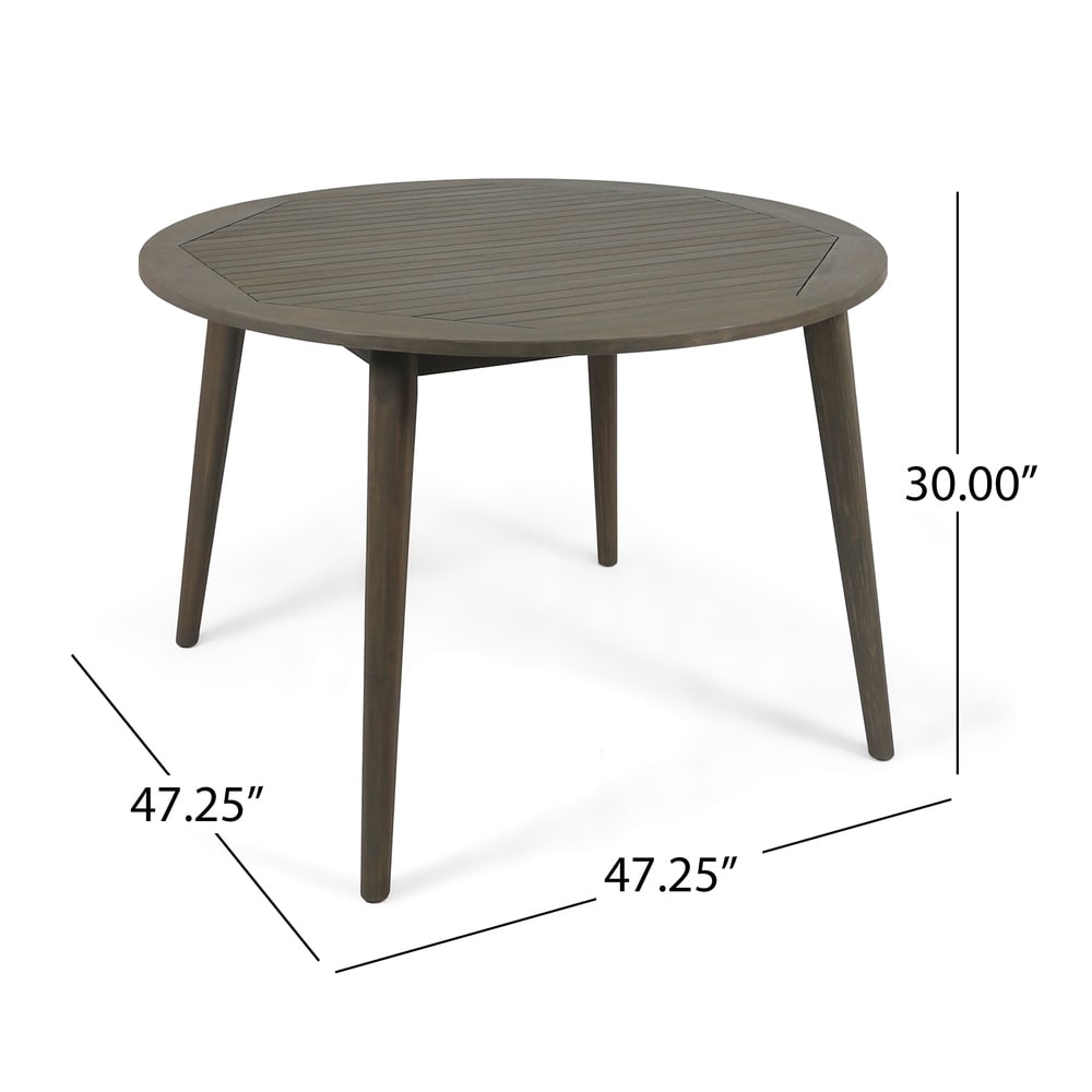 Stamford Outdoor 5 Piece Acacia Wood Dining Set with Straight Legged Dining Table by Christopher Knight Home