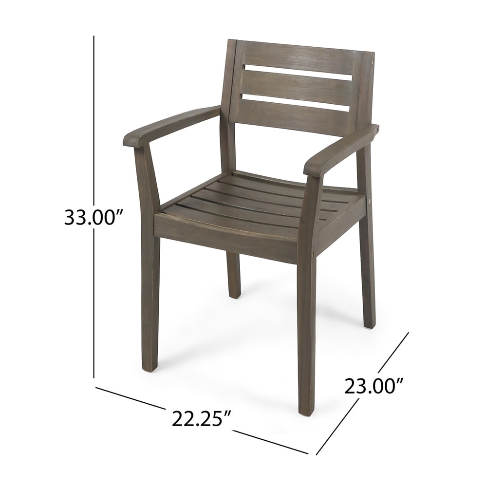 Stamford Outdoor 5 Piece Acacia Wood Dining Set with Straight Legged Dining Table by Christopher Knight Home