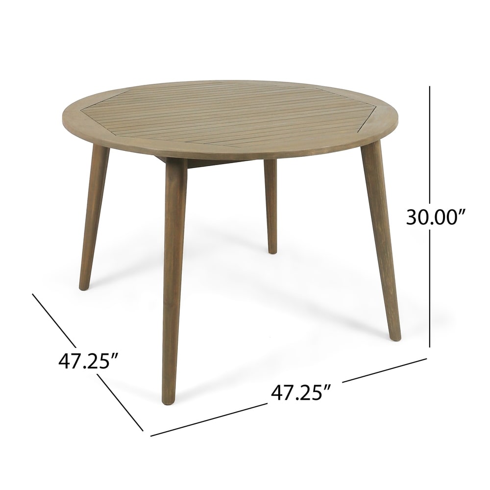 Stamford Outdoor 5 Piece Acacia Wood Dining Set with Straight Legged Dining Table by Christopher Knight Home