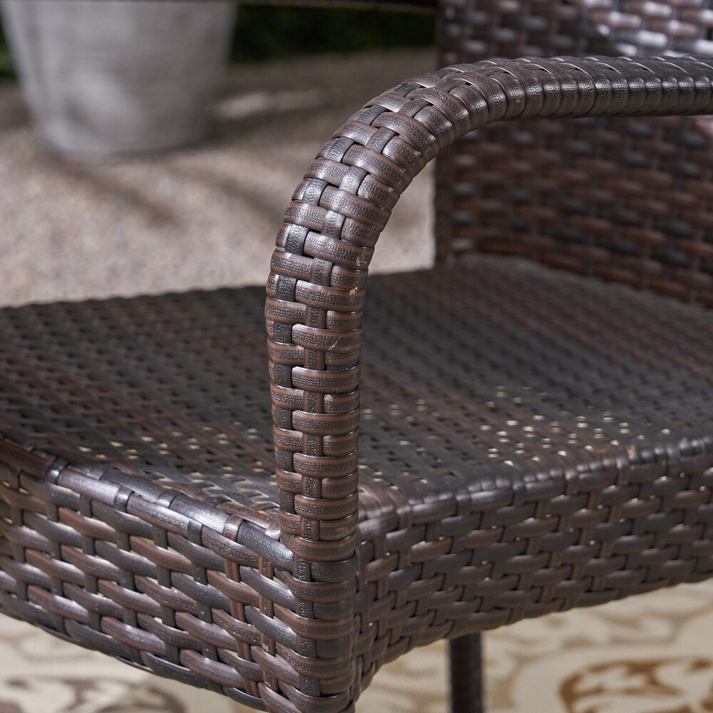 Stamford Outdoor 5 Piece Wood and Wicker Dining Set by Christopher Knight Home