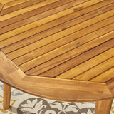 Stamford Outdoor 7-Piece Acacia Wood Dining Set with Wicker Chairs by Christopher Knight Home