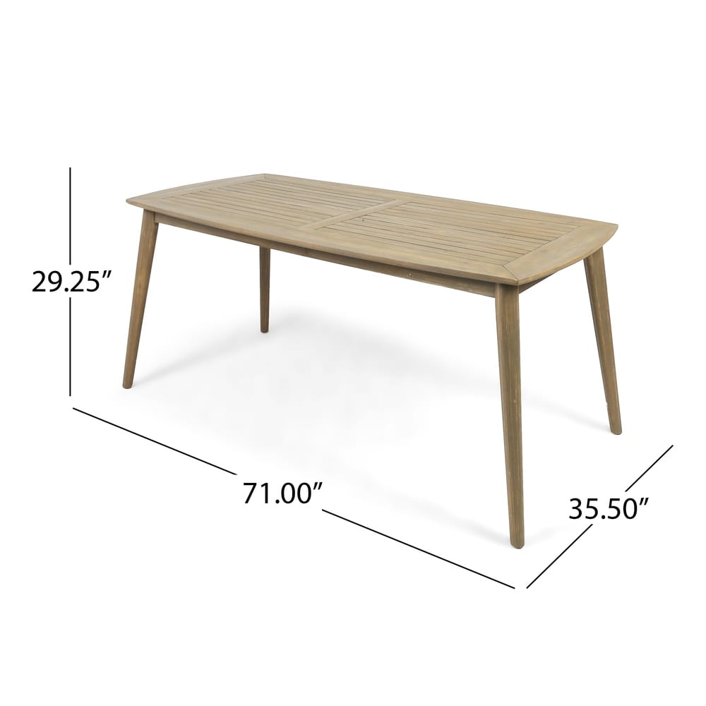 Stamford Outdoor 7-piece Rectangle Acacia Wood Dining Set by Christopher Knight Home