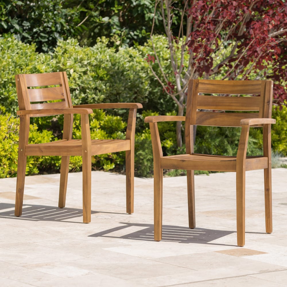 Stamford Outdoor 7-piece Rectangle Acacia Wood Dining Set by Christopher Knight Home
