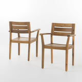 Stamford Outdoor 7-piece Rectangle Acacia Wood Dining Set by Christopher Knight Home