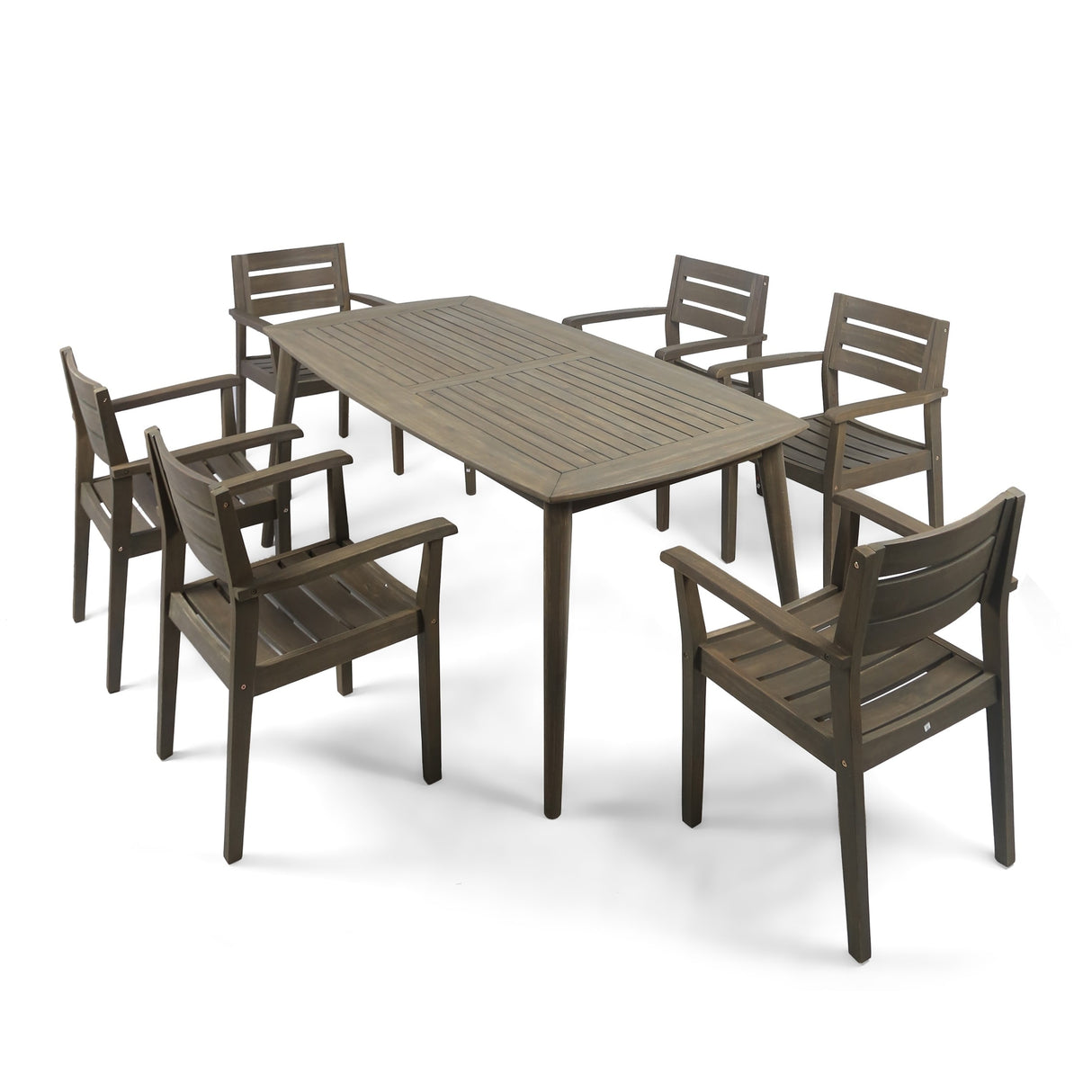 Stamford Outdoor 7-piece Rectangle Acacia Wood Dining Set by Christopher Knight Home