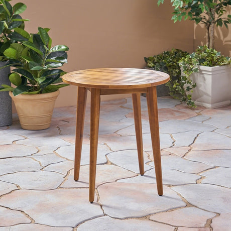 Stamford Outdoor Acacia Bistro Table with Straight Legs by Christopher Knight Home