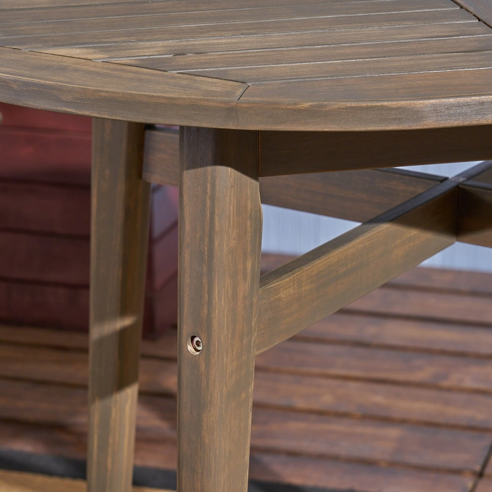 Stamford Outdoor Rustic Acacia Wood Slat Top Bar Table by Christopher Knight Home - 39.75"L x 30.50"W x 39.75"H