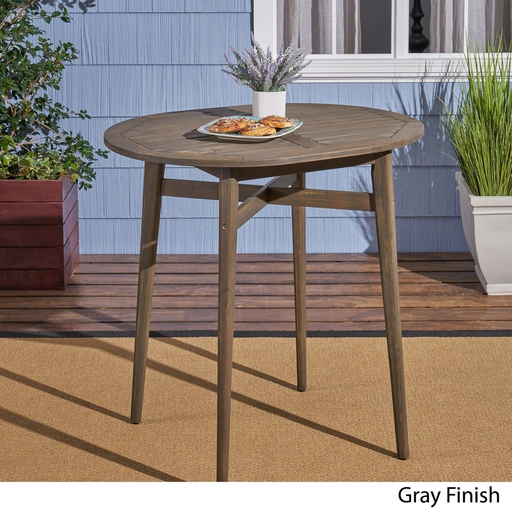 Stamford Outdoor Rustic Acacia Wood Slat Top Bar Table by Christopher Knight Home - 39.75"L x 30.50"W x 39.75"H