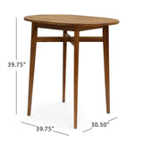 Stamford Outdoor Rustic Acacia Wood Slat Top Bar Table by Christopher Knight Home - 39.75"L x 30.50"W x 39.75"H