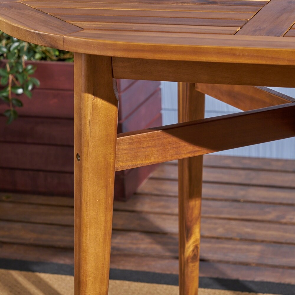 Stamford Outdoor Rustic Acacia Wood Slat Top Bar Table by Christopher Knight Home - 39.75"L x 30.50"W x 39.75"H