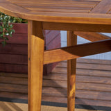 Stamford Outdoor Rustic Acacia Wood Slat Top Bar Table by Christopher Knight Home - 39.75"L x 30.50"W x 39.75"H