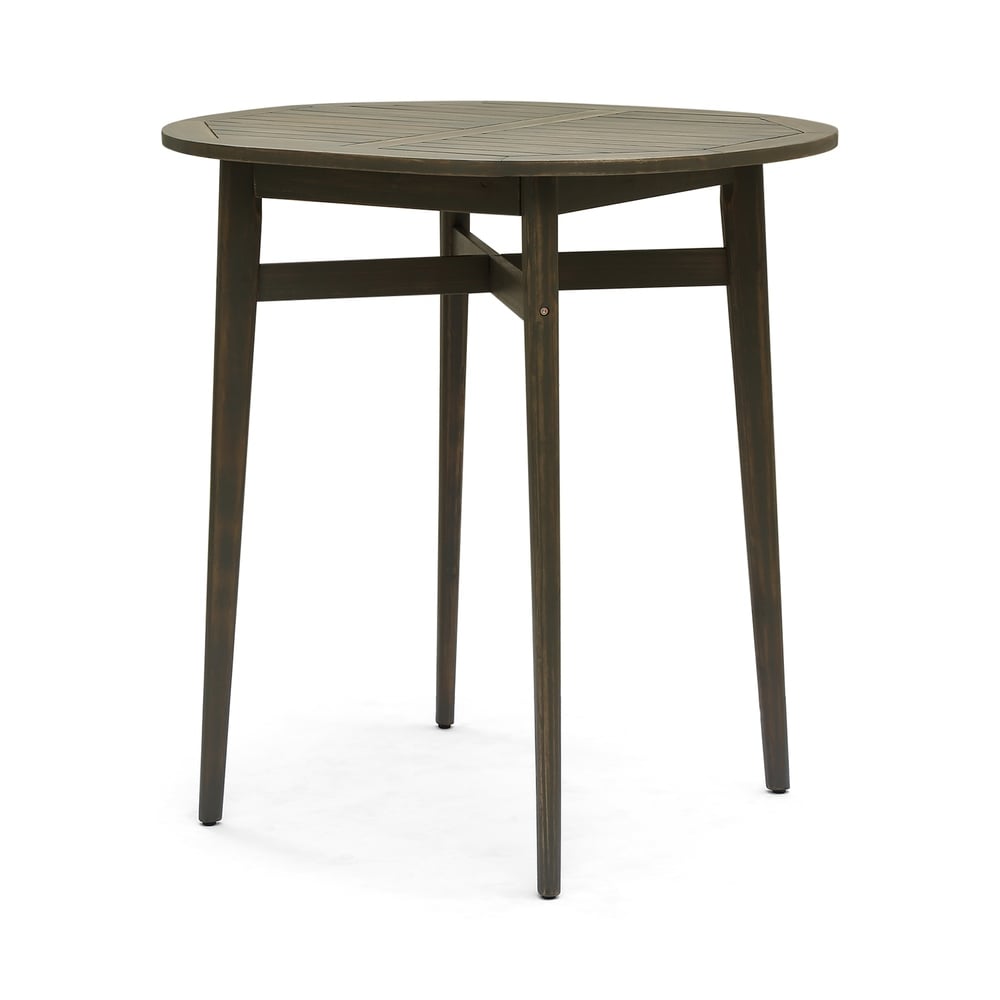Stamford Outdoor Rustic Acacia Wood Slat Top Bar Table by Christopher Knight Home - 39.75"L x 30.50"W x 39.75"H