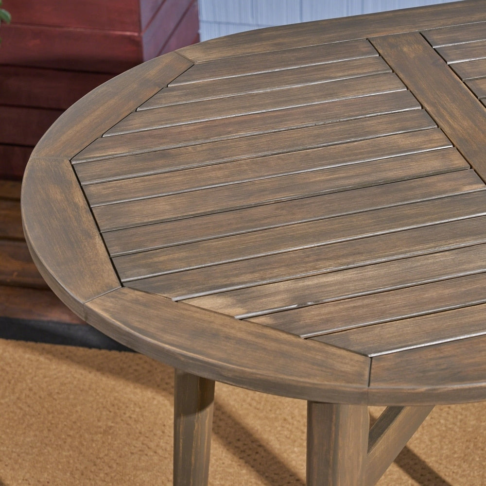 Stamford Outdoor Rustic Acacia Wood Slat Top Bar Table by Christopher Knight Home - 39.75"L x 30.50"W x 39.75"H