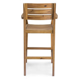 Stamford Outdoor Rustic Acacia Wood Barstool (Set of 2) by Christopher Knight Home