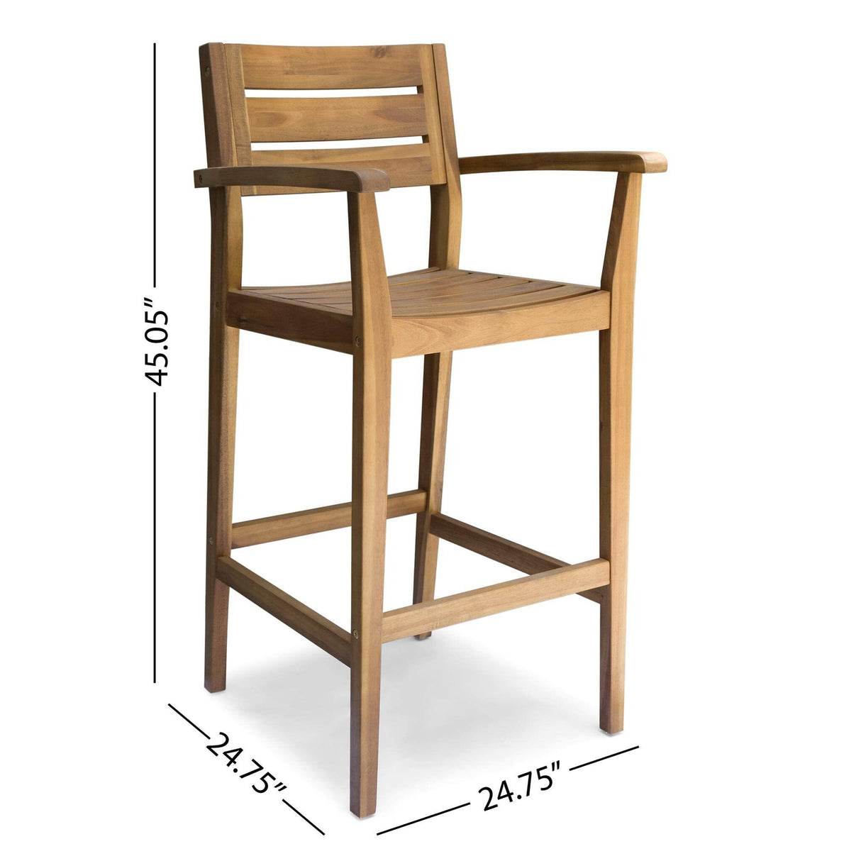 Stamford Outdoor Rustic Acacia Wood Barstool (Set of 2) by Christopher Knight Home