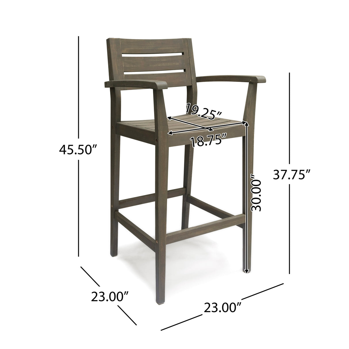 Stamford Outdoor Rustic Acacia Wood Barstool (Set of 2) by Christopher Knight Home