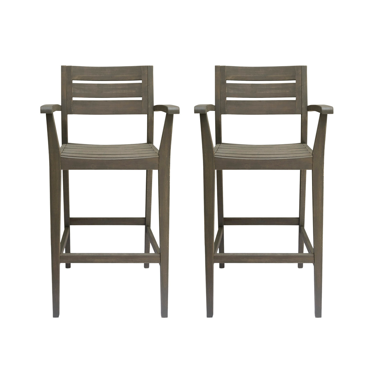 Stamford Outdoor Rustic Acacia Wood Barstool (Set of 2) by Christopher Knight Home