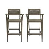 Stamford Outdoor Rustic Acacia Wood Barstool (Set of 2) by Christopher Knight Home