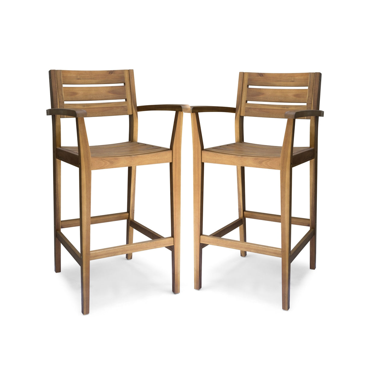 Stamford Outdoor Rustic Acacia Wood Barstool (Set of 2) by Christopher Knight Home