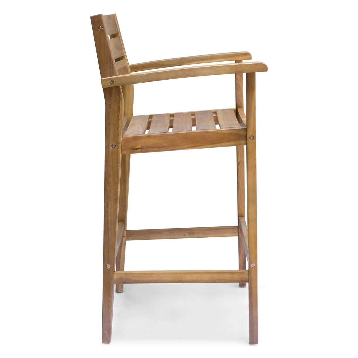 Stamford Outdoor Rustic Acacia Wood Barstool (Set of 2) by Christopher Knight Home
