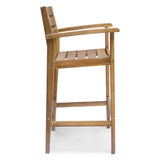 Stamford Outdoor Rustic Acacia Wood Barstool (Set of 2) by Christopher Knight Home