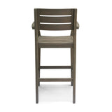 Stamford Outdoor Rustic Acacia Wood Barstool (Set of 2) by Christopher Knight Home