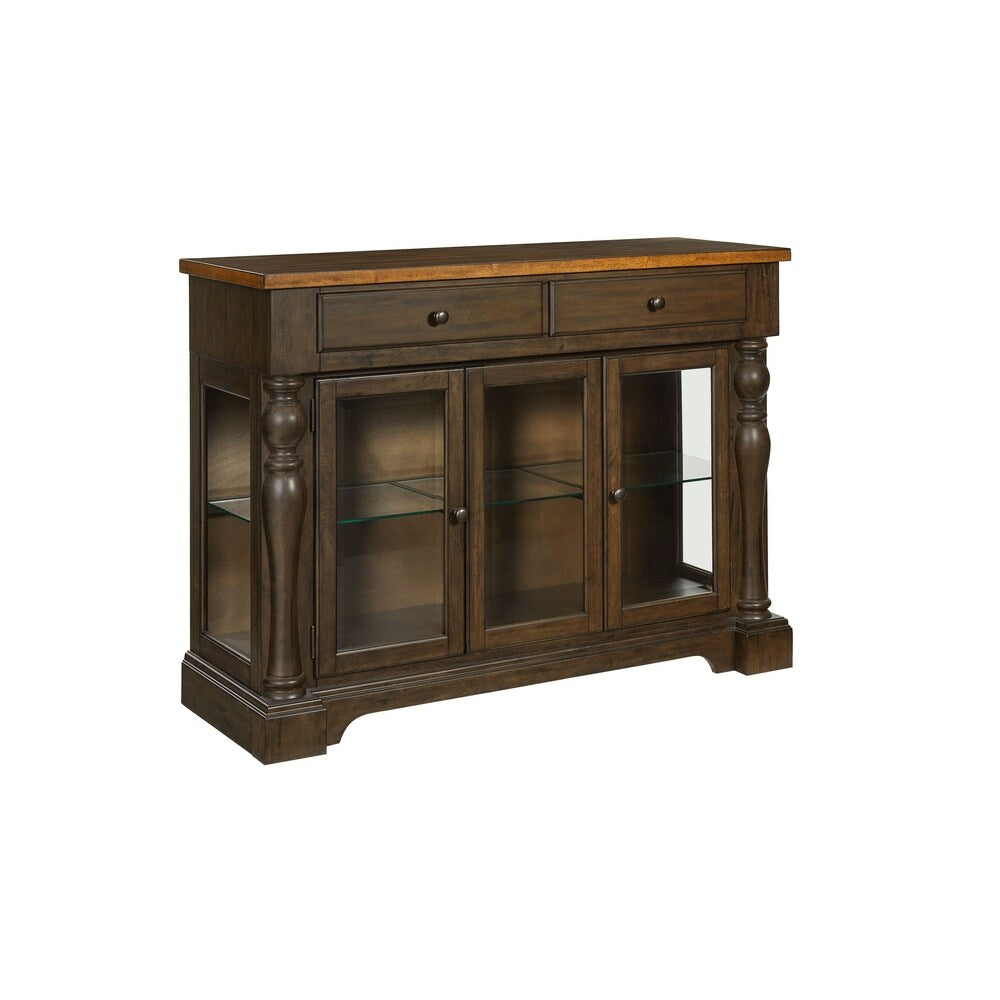 Standard Furniture Dunmore Sideboard, Light Toffee Top with Brown Base