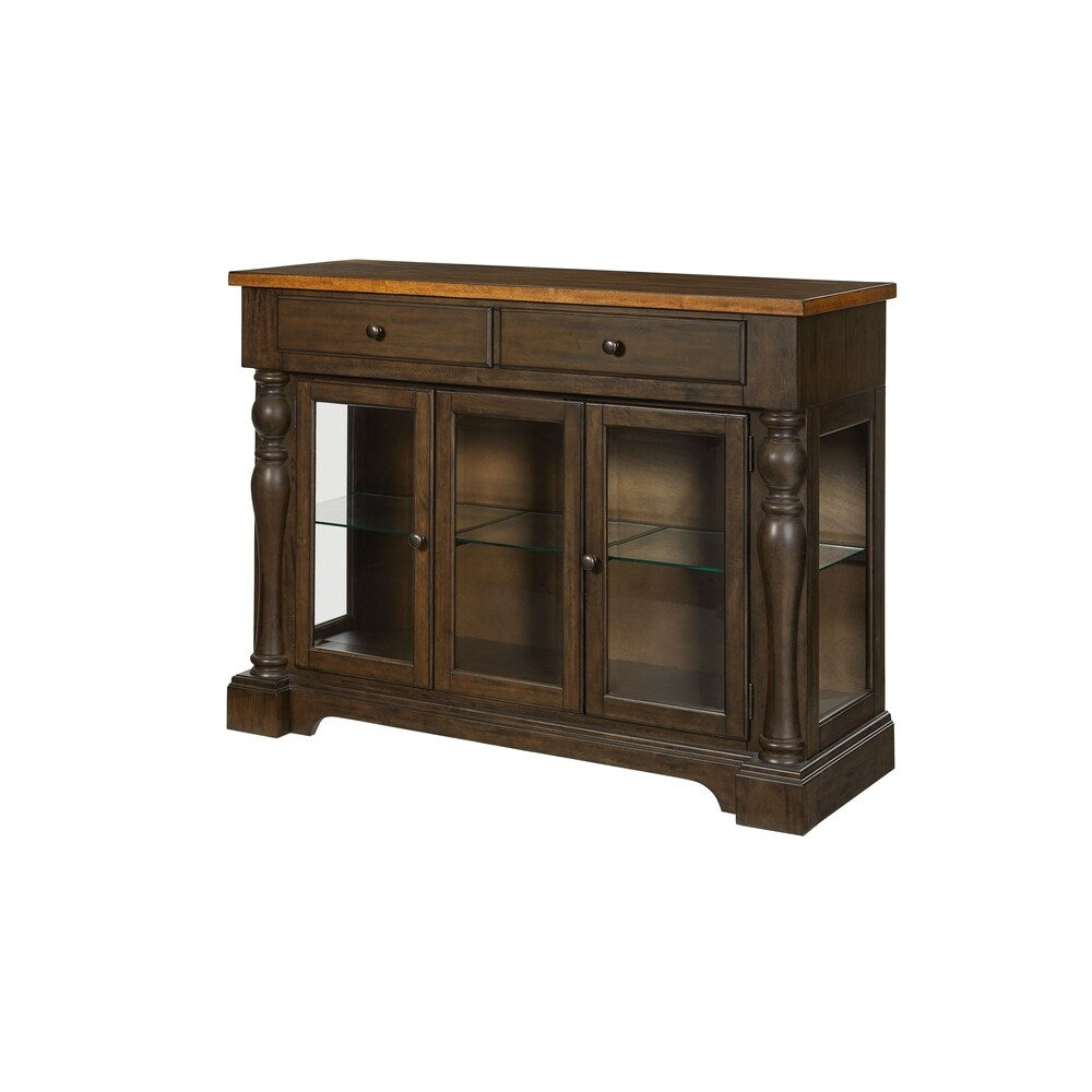 Standard Furniture Dunmore Sideboard, Light Toffee Top with Brown Base