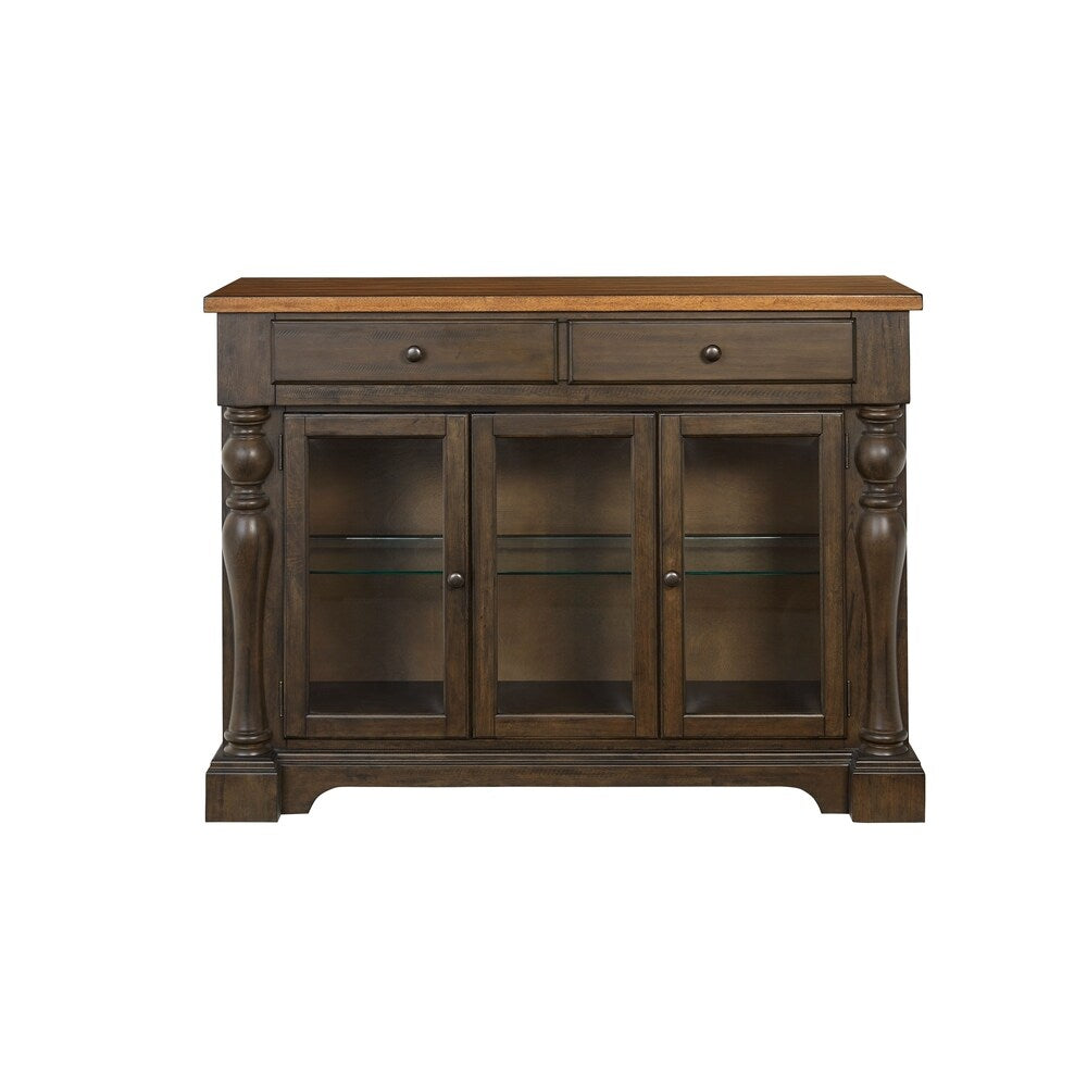 Standard Furniture Dunmore Sideboard, Light Toffee Top with Brown Base
