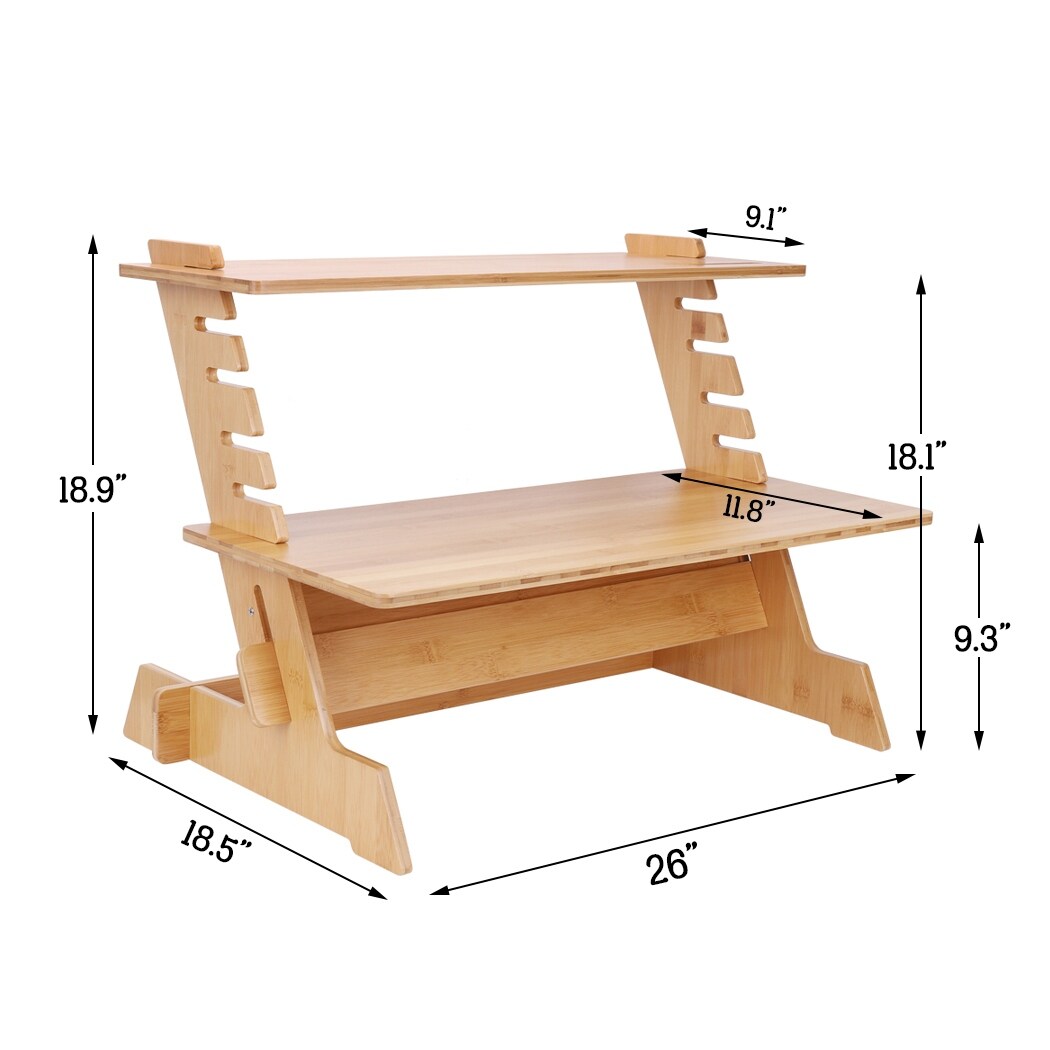Standing Desk Converter Height-Adjustable Sit-stand Table Laptop Tray