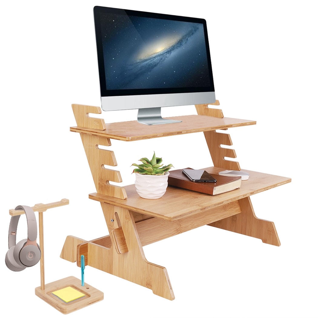 Standing Desk Converter Height-Adjustable Sit-stand Table Laptop Tray